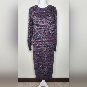Vintage Rinzi Multicolor Marled Knit Longsleeve Sweater Dress Med Whimsigoth